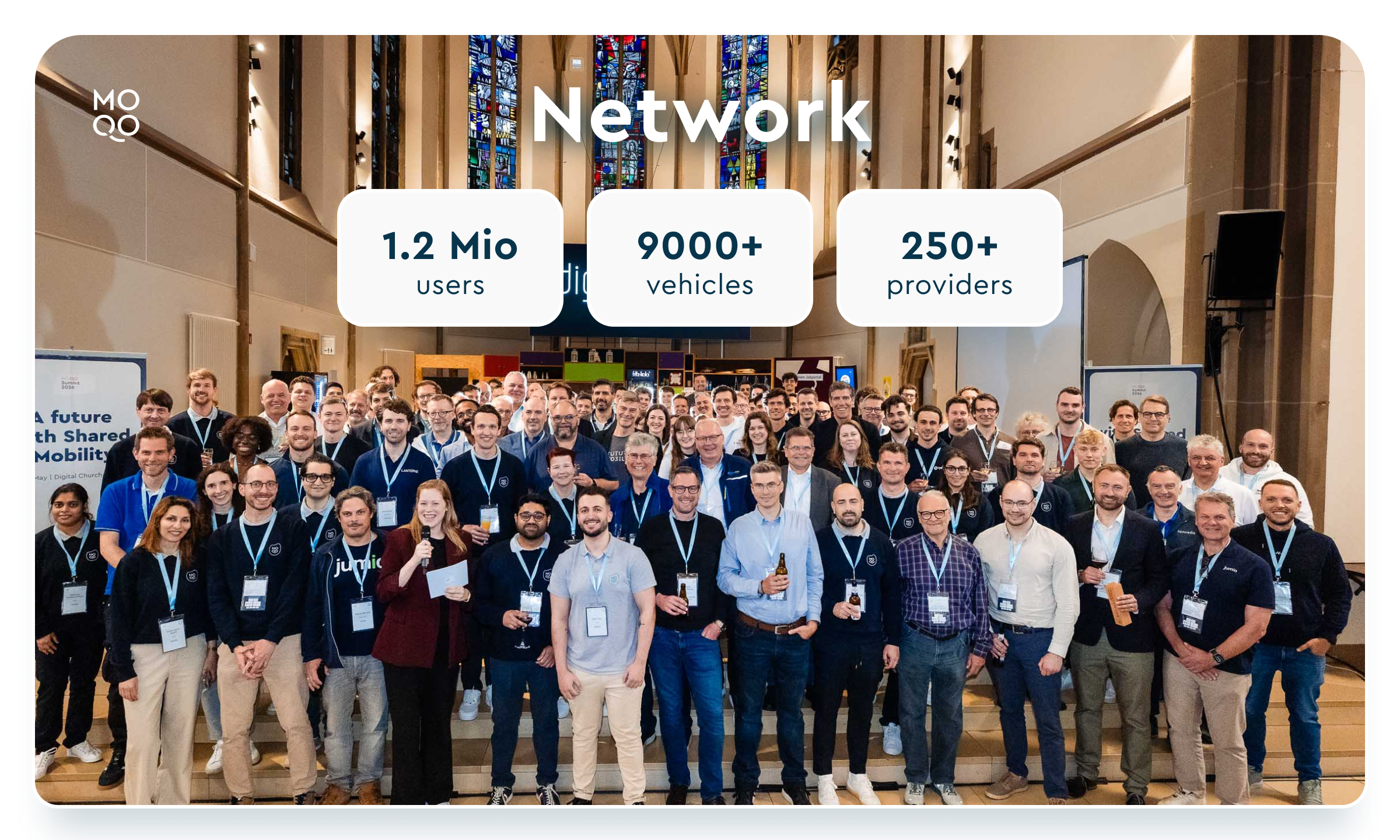 MOQO network: 1.2 million users, 9000+ vehicles, 250+ providers